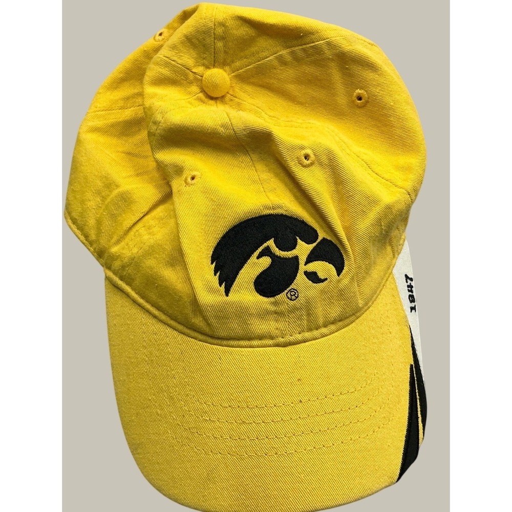 NCAA Iowa Hawkeyes Hat Yellow Baseball Cap Embroidered Logo Adjustable OSFM